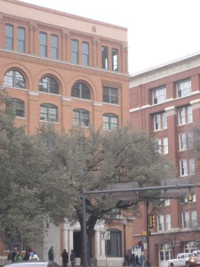 The Sixth Floor Museum is located on the second to last floor of building. The window from where Lee Harvey Oswald shot is on the end and it is a different shape than the others on that floor.