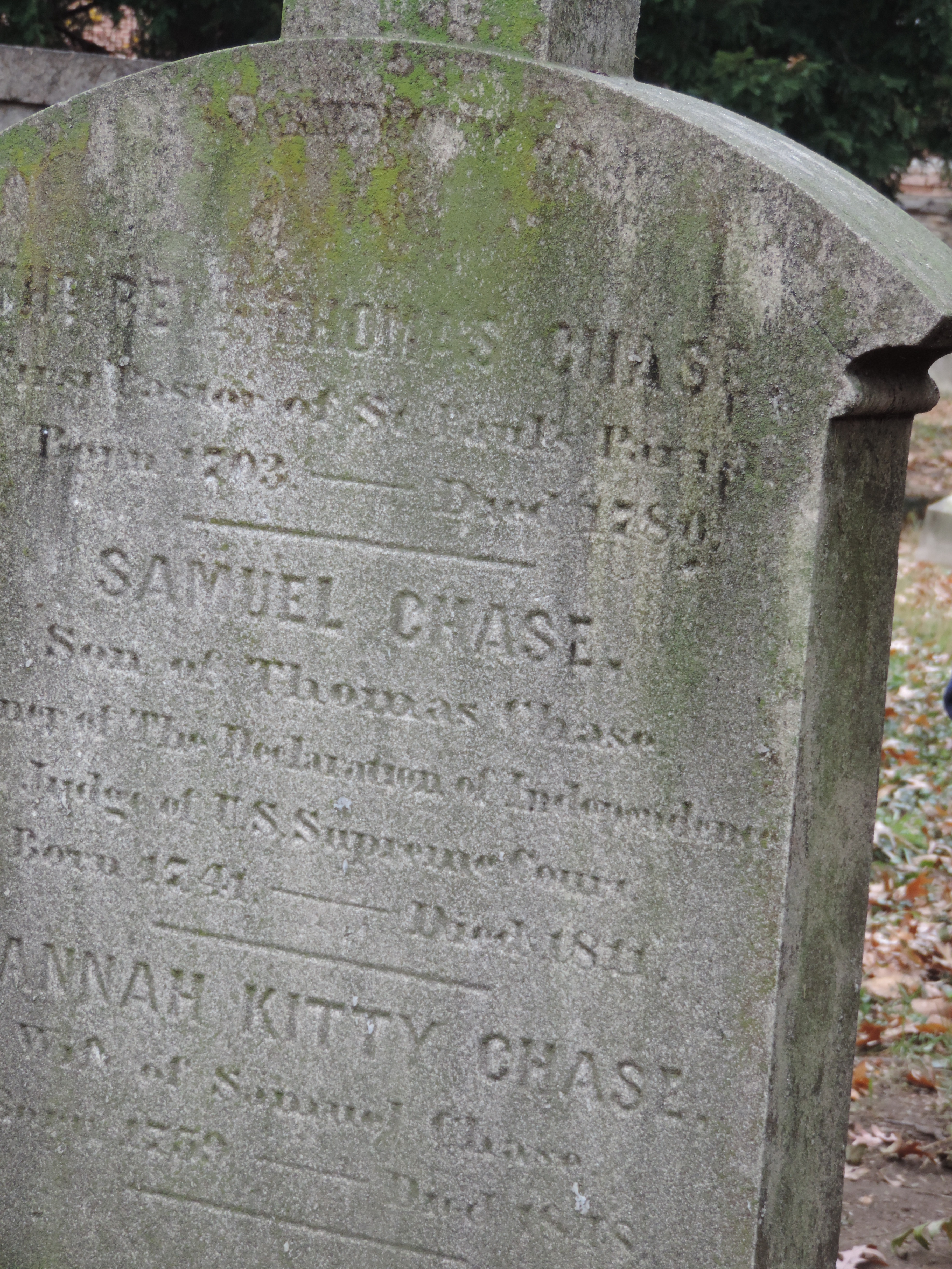 The grave of Samuel Chase, signer of the Declaration of Independence