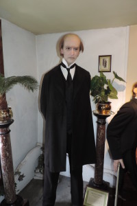 Here's Professor Moriarty at the Sherlock Holmes museum. I would describe all these figures as "larger than life."