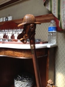 Sherlock cane (not sure whose water bottle that is in the back. I didn't notice it at the time).