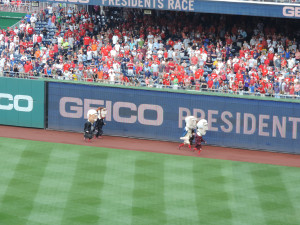 And they're off. The presidents race at Nationals Park (2014).